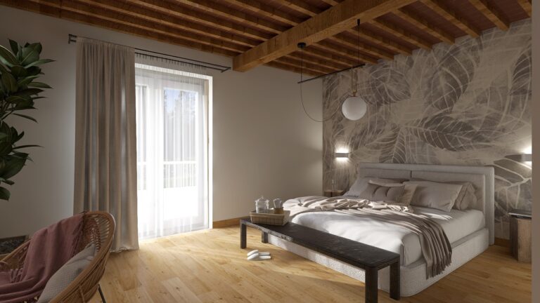 dettaglio camera hotel stile agri chic
