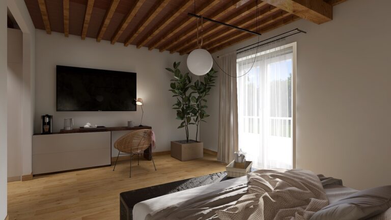 dettaglio camera hotel stile agri chic